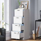  51H 4 Drawers File Cabinet Lockable Vertical Storage Cabinet for Home Office