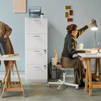 Meuble de rangement vertical verrouillable à 4 tiroirs de 130 cm de haut pour bureau à domicile