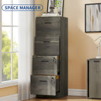 Meuble de rangement vertical verrouillable à 4 tiroirs de 130 cm de haut pour bureau à domicile
