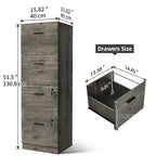 Meuble de rangement vertical verrouillable à 4 tiroirs de 130 cm de haut pour bureau à domicile
