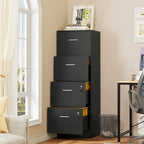 Meuble de rangement vertical verrouillable à 4 tiroirs de 130 cm de haut pour bureau à domicile