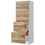 Meuble de rangement vertical verrouillable à 4 tiroirs de 130 cm de haut pour bureau à domicile