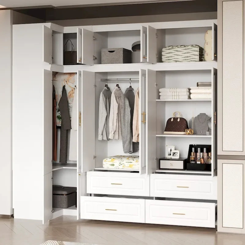 93.9H/74.2H Armoires Penderie Commode Tiroirs Rangement