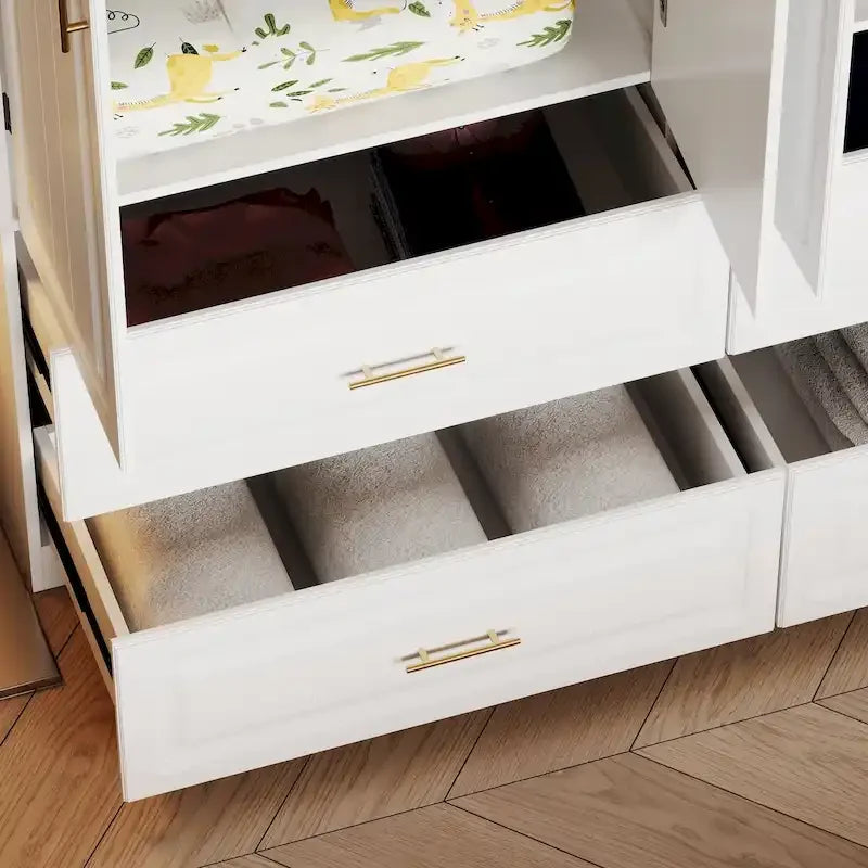 93.9H/74.2H Armoires Penderie Commode Tiroirs Rangement