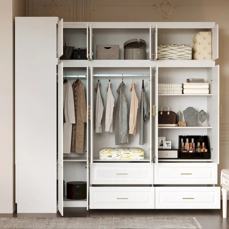93.9H/74.2H Armoires Penderie Commode Tiroirs Rangement