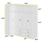 93.9H/74.2H Armoires Penderie Commode Tiroirs Rangement