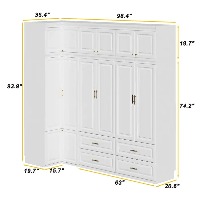 93.9H/74.2H Armoires Penderie Commode Tiroirs Rangement
