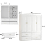 93.9H/74.2H Armoires Penderie Commode Tiroirs Rangement