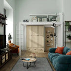 Armoire avec accents en rotin - Organisateur de vêtements spacieux et stylé