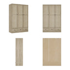 Armoire avec accents en rotin - Organisateur de vêtements spacieux et stylé