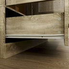 Armoire avec accents en rotin - Organisateur de vêtements spacieux et stylé