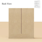 Armoire avec accents en rotin - Organisateur de vêtements spacieux et stylé