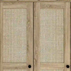 Armoire avec accents en rotin - Organisateur de vêtements spacieux et stylé
