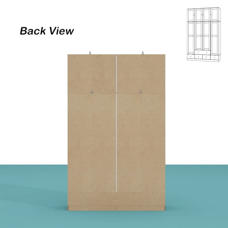 Armoire avec accents en rotin - Organisateur de vêtements spacieux et stylé