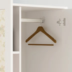 Armoire à deux portes avec miroir, blanc/brun foncé, 31,5L x 72H po – 31,5L x 72H po