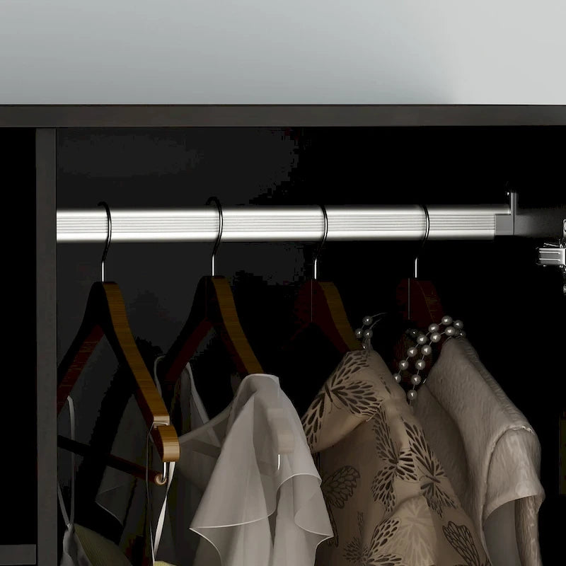 Armoire à deux portes avec miroir, blanc/brun foncé, 31,5L x 72H po – 31,5L x 72H po