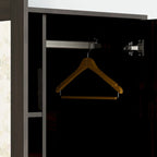 Armoire à deux portes avec miroir, blanc/brun foncé, 31,5L x 72H po – 31,5L x 72H po