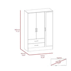 Grande armoire de chambre avec miroir, deux placards, deux tiroirs et des divisions intérieures