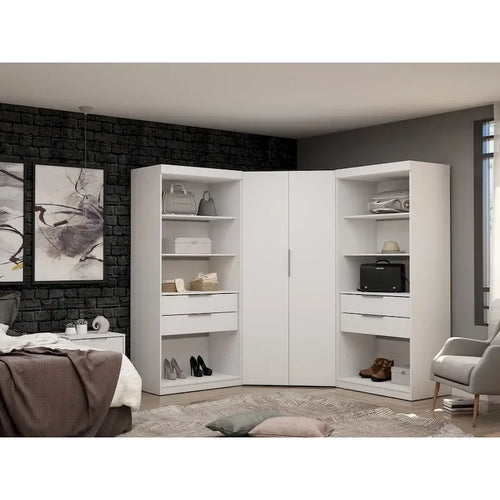 Mulberry 2.0 Semi Open 3 Sectional Modern 4 Drawer Wardrobe Corner Clo  of 3