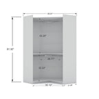 2.0 Placard d'angle moderne semi-ouvert à 3 sections et 4 tiroirs, lot de 3