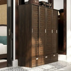 Armoire de rangement  avec tiroirs, tringle de suspension Marron