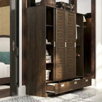 Armoire de rangement  avec tiroirs, tringle de suspension Marron