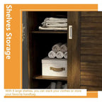 Armoire de rangement  avec tiroirs, tringle de suspension Marron