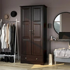 Armoire-penderie flexible 100% bois massif avec poignées en métal ou en bois