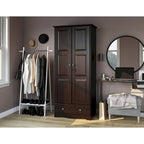 Armoire-penderie flexible 100% bois massif avec poignées en métal ou en bois