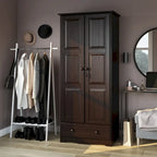 Armoire-penderie flexible 100% bois massif avec poignées en métal ou en bois