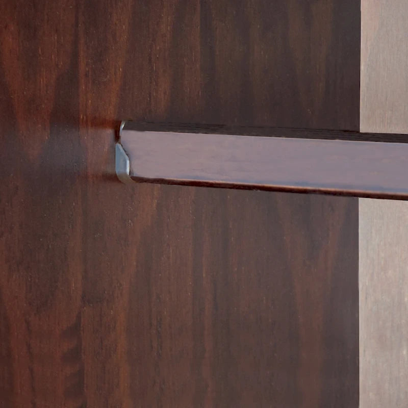 Armoire de garde-robe intelligente 100 % en bois massif avec 2 tiroirs, poignées en métal ou en bois
