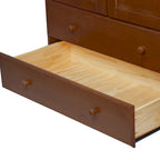 Armoire de garde-robe intelligente 100 % en bois massif avec 2 tiroirs, poignées en métal ou en bois
