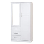 Armoire-penderie  100 % bois massif avec portes en bois massif ou portes miroir