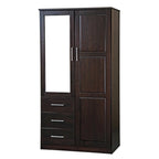 Armoire-penderie  100 % bois massif avec portes en bois massif ou portes miroir