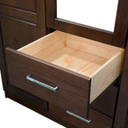 Armoire-penderie  100 % bois massif avec portes en bois massif ou portes miroir