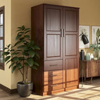 Armoire-penderie  100 % bois massif avec portes en bois massif ou portes miroir
