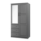 Armoire-penderie  100 % bois massif avec portes en bois massif ou portes miroir