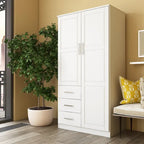 Armoire-penderie  100 % bois massif avec portes en bois massif ou portes miroir