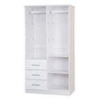 Armoire-penderie  100 % bois massif avec portes en bois massif ou portes miroir