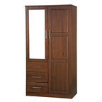 Armoire-penderie  100 % bois massif avec portes en bois massif ou portes miroir
