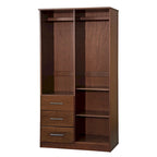 Armoire-penderie  100 % bois massif avec portes en bois massif ou portes miroir