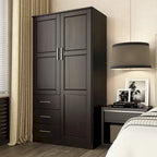 Armoire-penderie  100 % bois massif avec portes en bois massif ou portes miroir