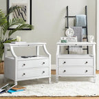 Jennifer 2 - Drawer Nightstand with Built-In Outlets and Pull-out Tray  of 2 by 