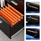 Classeur en bois avec station de recharge Classeur mobile latéral verrouillable Compatible avec les fichiers de format A4, Lettre, Légal