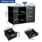 Classeur en bois avec station de recharge Classeur mobile latéral verrouillable Compatible avec les fichiers de format A4, Lettre, Légal