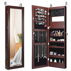 Meuble à bijoux verrouillable Armoire à bijoux LED avec miroir pleine longueur