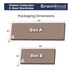 Armoire 2 portes en bois massif - 41x72x22