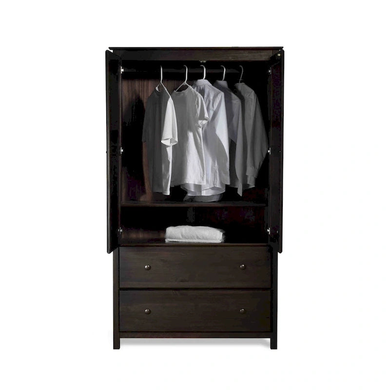 Armoire 2 portes en bois massif - 41x72x22