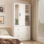 Armoire penderie avec miroir et tringle télescopique (gain de place)