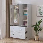 Armoire penderie avec miroir et tringle télescopique (gain de place)